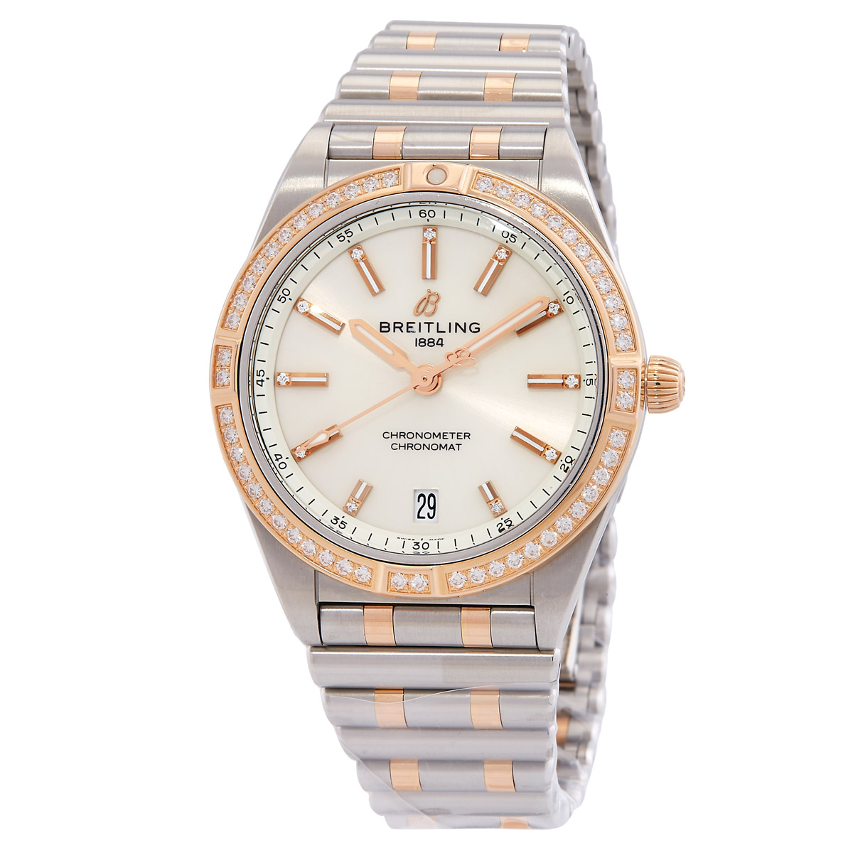 Breitling Chronomat Automatic Chronometer Diamond White Dial Ladies Watch U10380591A1U1