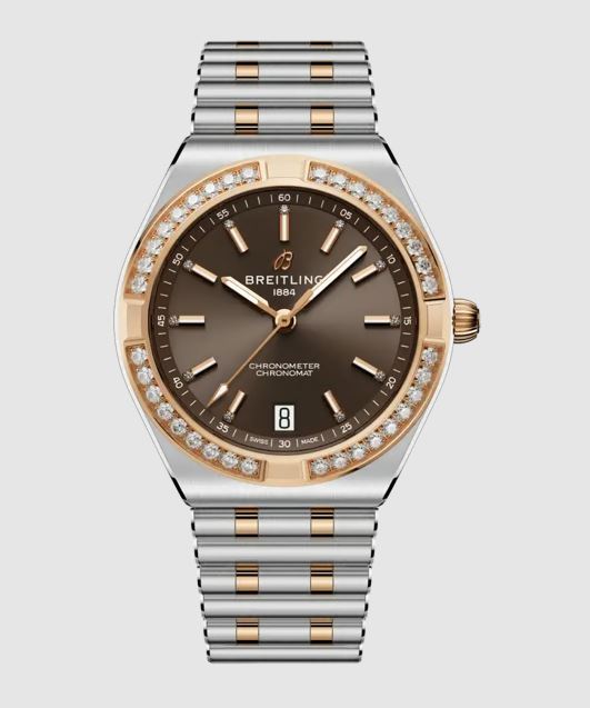 Chronomat Automatic Diamond Brown Dial Ladies Watch