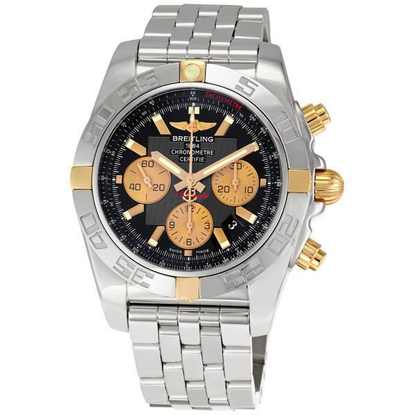Breitling Chronomat B01 Black Dial Chronograph Men's Watch IB011012-B968SS