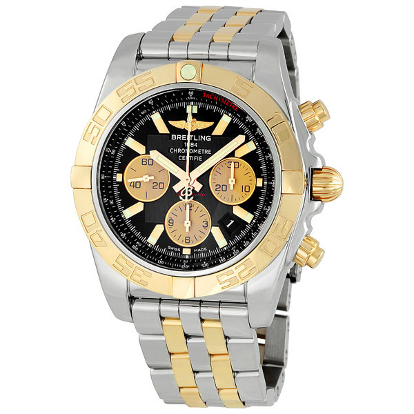 Breitling Chronomat B01 Black Dial Two Tone Men's Watch CB011012-B968TT