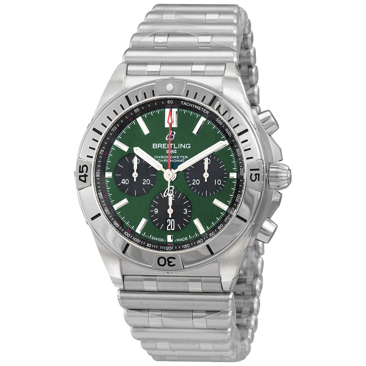Chronomat B01 Chronograph Automatic Chronometer Green Dial Men's Watch