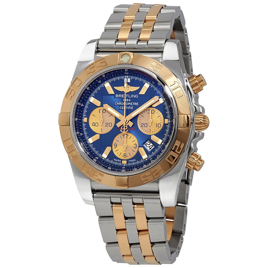Breitling Chronomat Chronograph Automatic Chronometer Blue Dial Men's Watch CB0110121C1C1