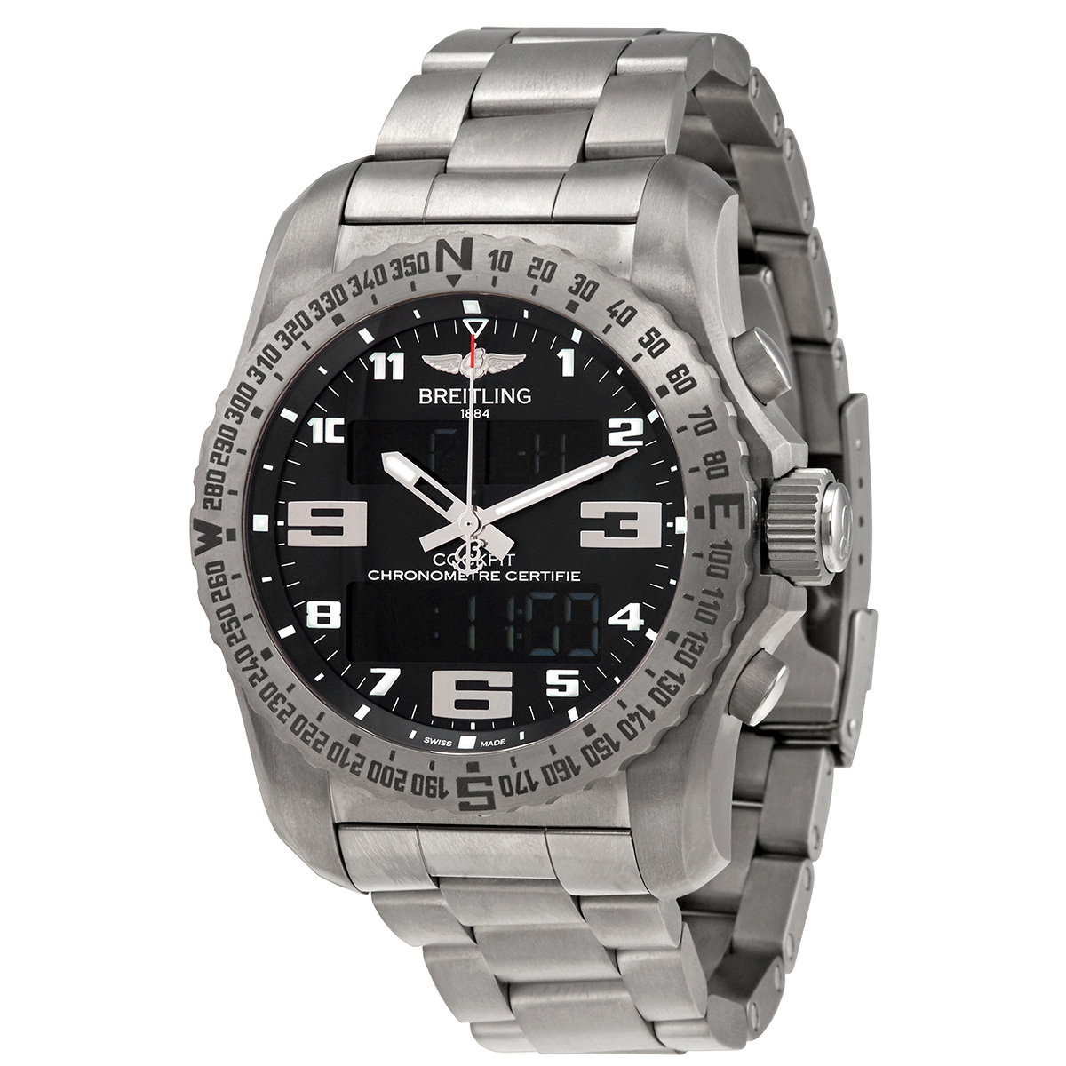 Breitling Cockpit B50 GMT Chronograph Quartz Black Dial Men's Watch EB5010221B1E1