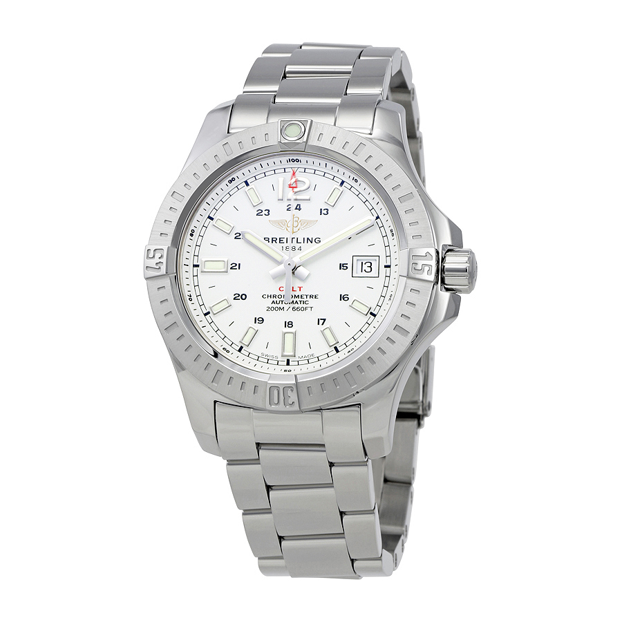 Breitling Colt 41 Silver Dial Stainless Steel Men's Watch A1731311-G820SS