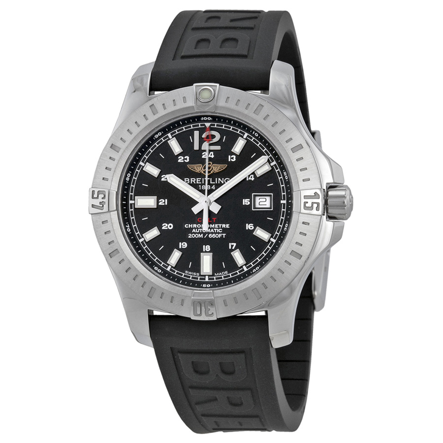 Breitling Colt Automatic Black Dial Black Rubber Men's Watch A1738811-BD44BKPD3
