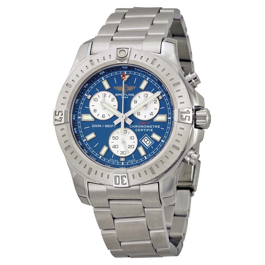 Breitling Colt Chronograph Blue Dial Men's Watch A7338811-C905SS