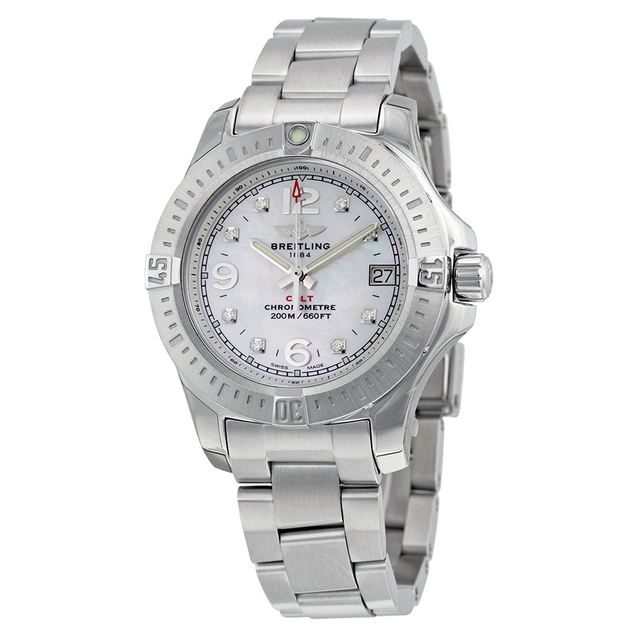 Breitling Colt Lady Mother of Pearl Diamond Watch A7738811-A769SS