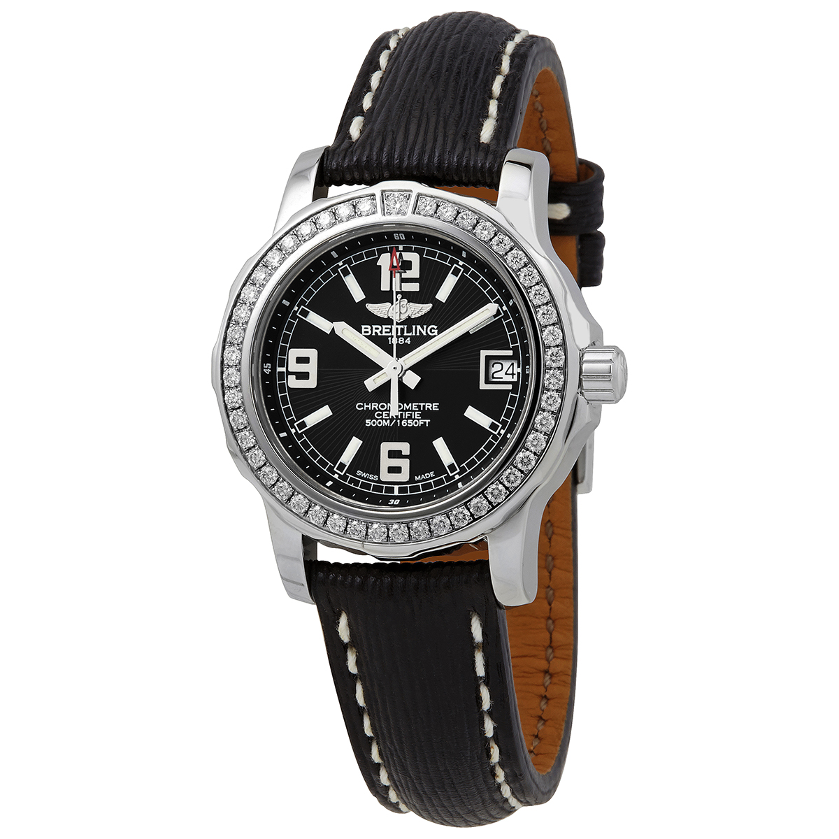 Breitling Colt Quartz Black Dial Ladies Watch A7738753/BB51-208X