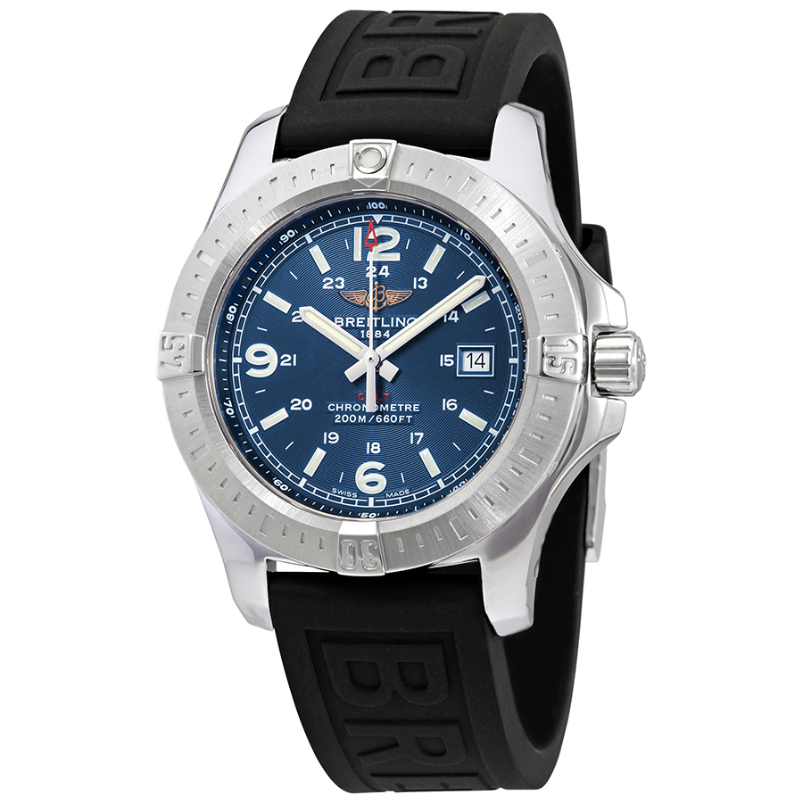 Breitling Colt Quartz Blue Dial Black Rubber Men's Watch A7438811/C907BKPT3