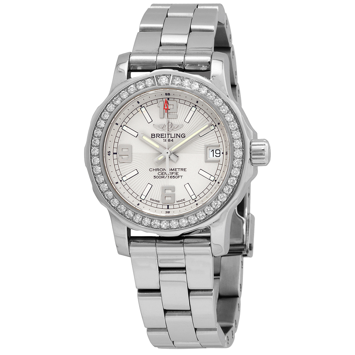 Breitling Colt Quartz Diamond Silver Dial Ladies Watch A7738753/G765.158A