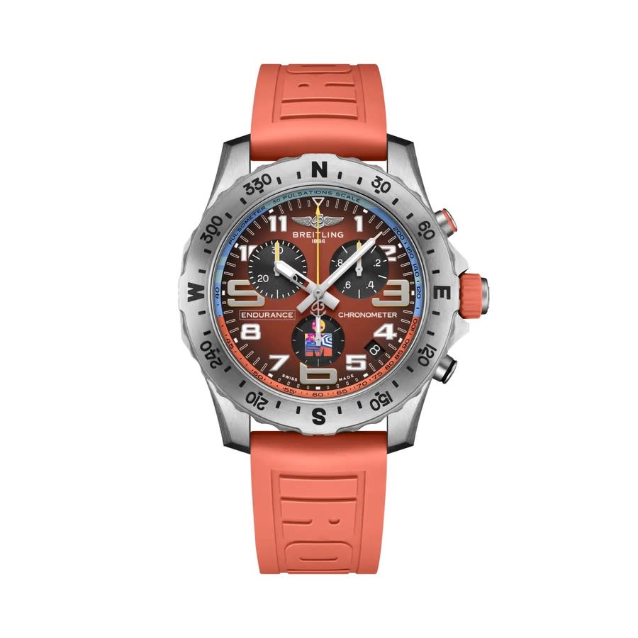 Breitling Endurance Pro Chronograph Quartz Orange Dial Men's Watch E823107A1O1S1