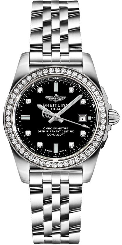 Breitling Galactic 29 Quartz Diamond Black Dial Ladies Watch A7234853-BE50-791A