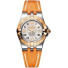 Breitling Galactic 30 Mother of Pearl Dial Orange Lizard Leather Ladies Watch C71340L2-G672ORLD