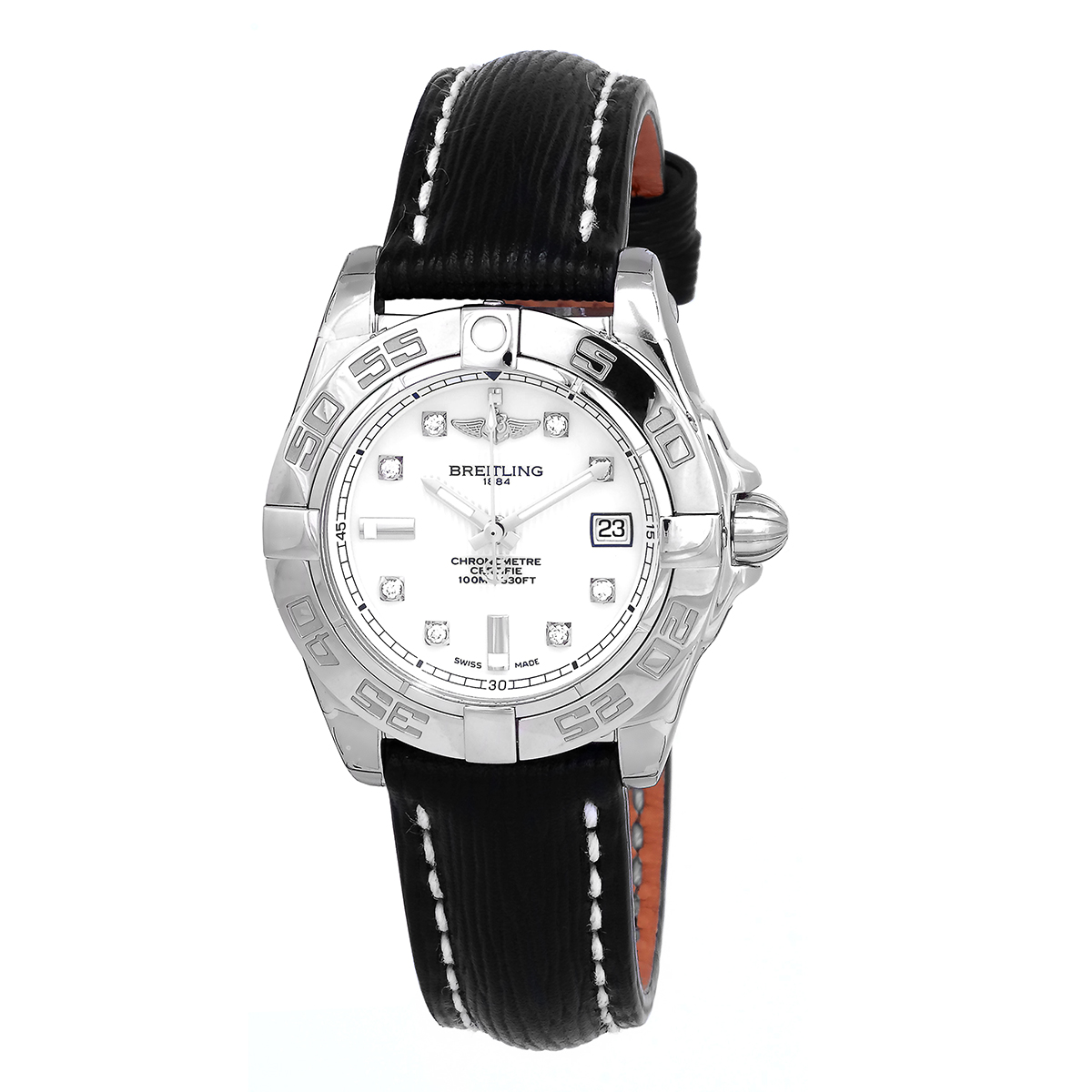 Breitling Galactic 32 Mother of Pearl Dial Black Leather Automatic Ladies Watch A71356L2-A708BKLT
