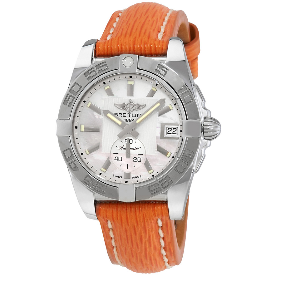 Breitling Galactic 36 Automatic Orange Sahara Leather Watch A3733012/A716-112ZS