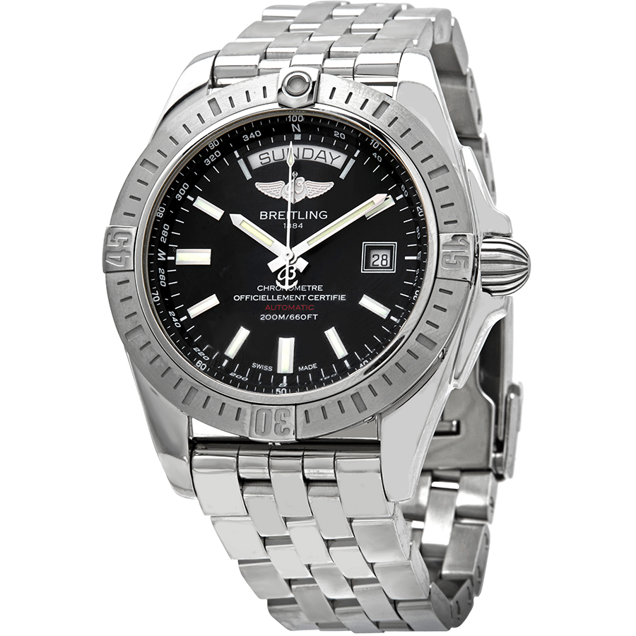 Breitling Galactic 44 Day & Date Automatic Black Dial Men's Watch A453201A/BG10-375A