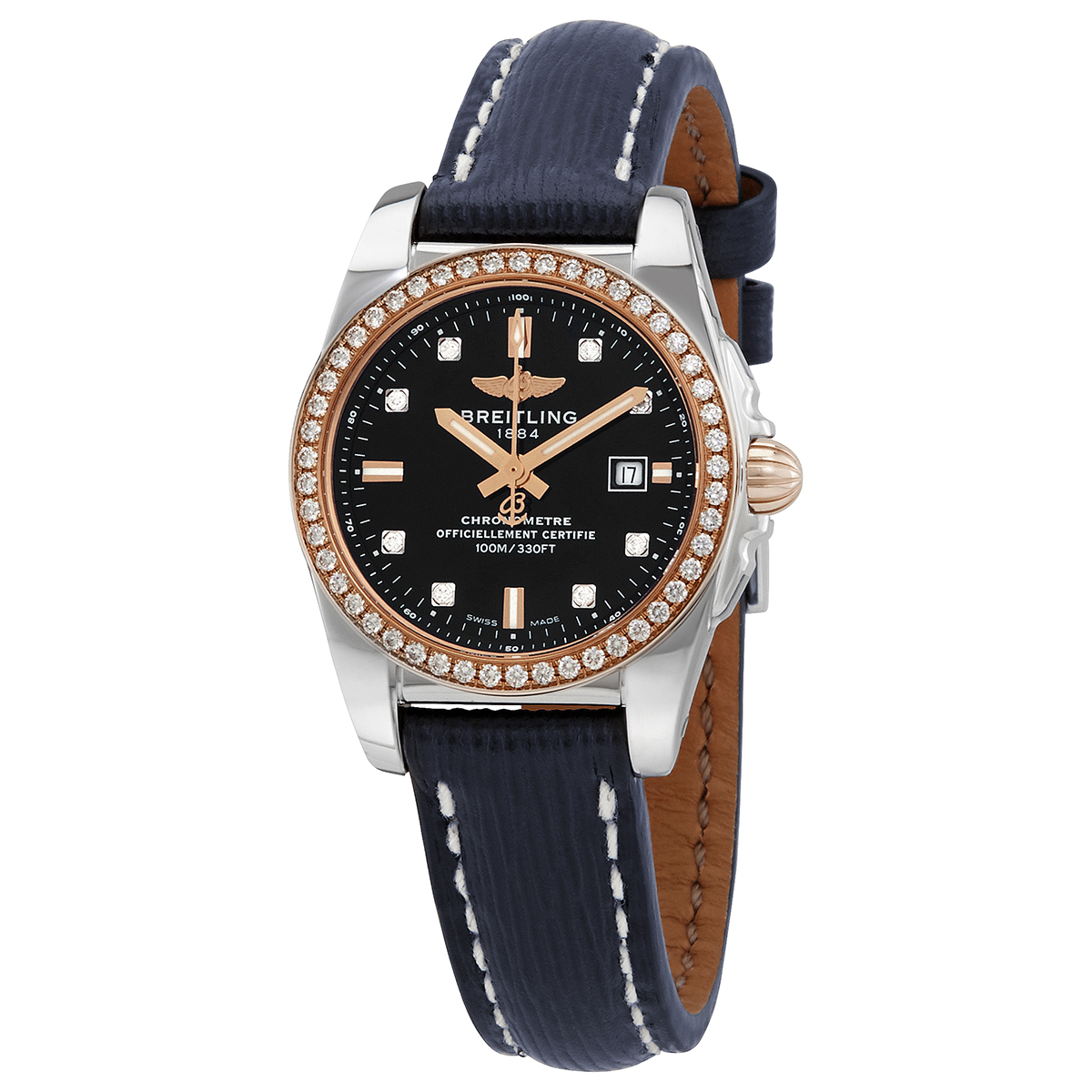 Breitling Galactic Automatic Diamond Black Dial Ladies Watch C72348531B1X1