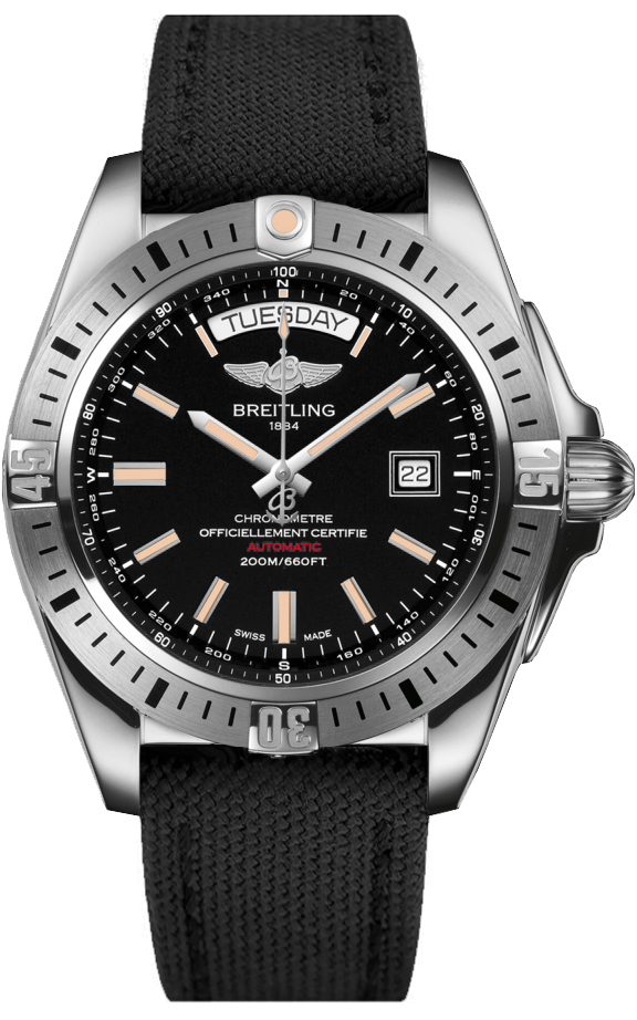 Breitling Galactic Black Dial Black Fabric Automatic Men's Watch A45320B9-BD42BKFS