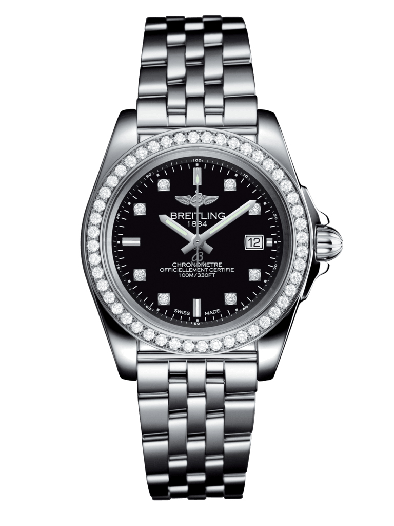 Breitling Galactic Quartz Diamond Black Dial Ladies Watch A71330531B1A1