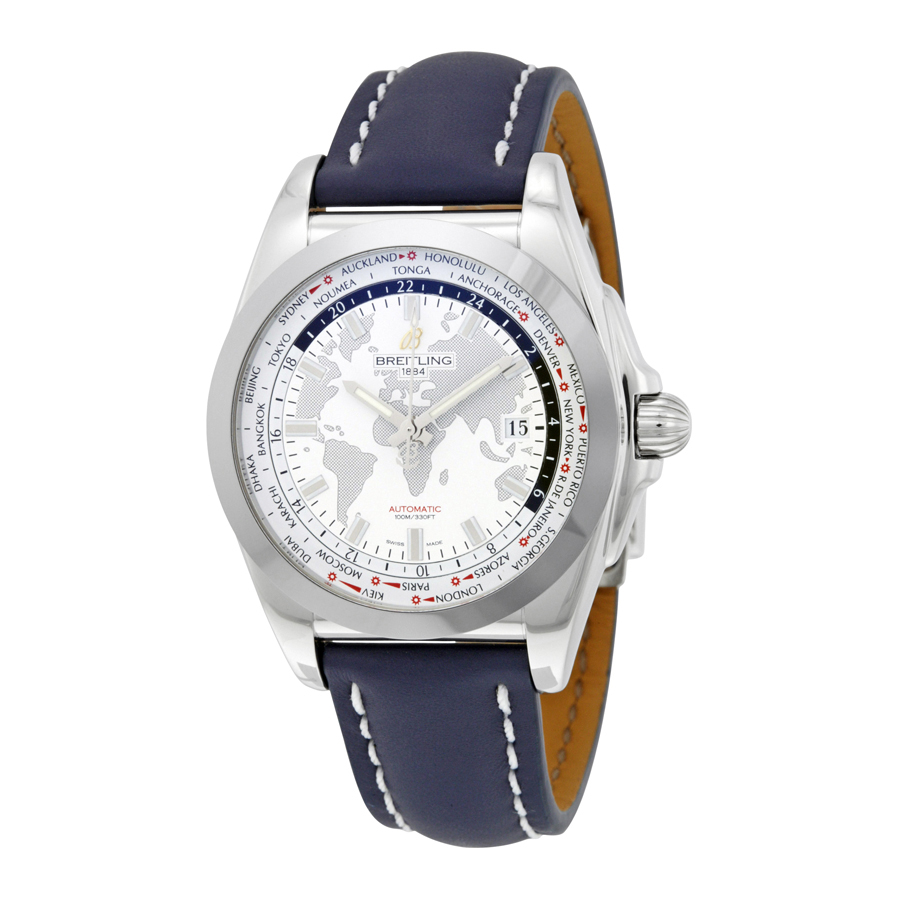 Breitling Galactic Unitime Antarctica White Dial Men's Watch WB3510U0-A777BLLD