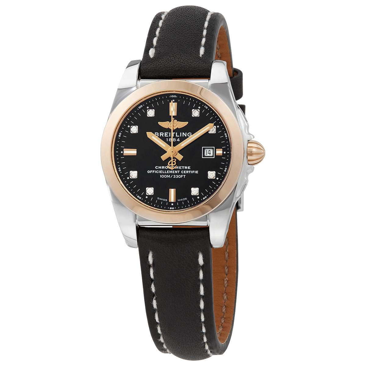 Breitling Galatic 29 Quartz Diamond Black Dial Ladies Watch C7234812/BE86BKLT