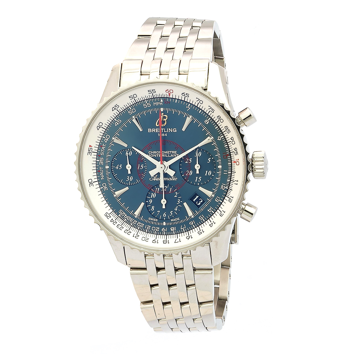 Breitling Montbrillant 01 Blue Dial Stainless Steel Automatic Men's Watch AB0130C5-C894SS