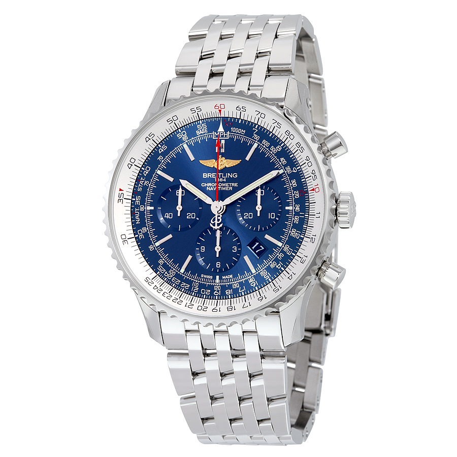 Breitling Navitimer 01 46MM Chronograph Aurora Blue Dial Stainless Steel Men's Watch AB012721-C889SS