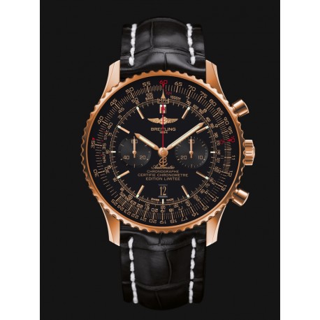 Breitling Navitimer 01 Black Dial 18k Rose Gold Limited Edition Men's Watch RB012824/BE20BKCT