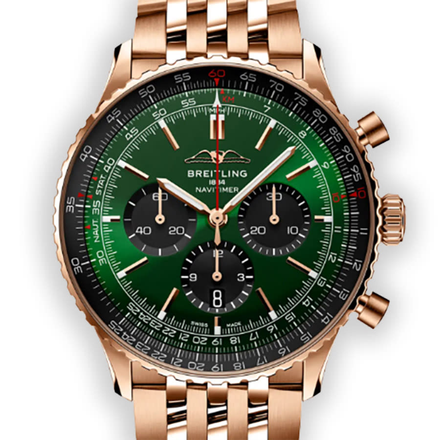 Breitling Navitimer 01 Chronograph 46 Automatic Green Dial Men's Watch RB0137241L1R1