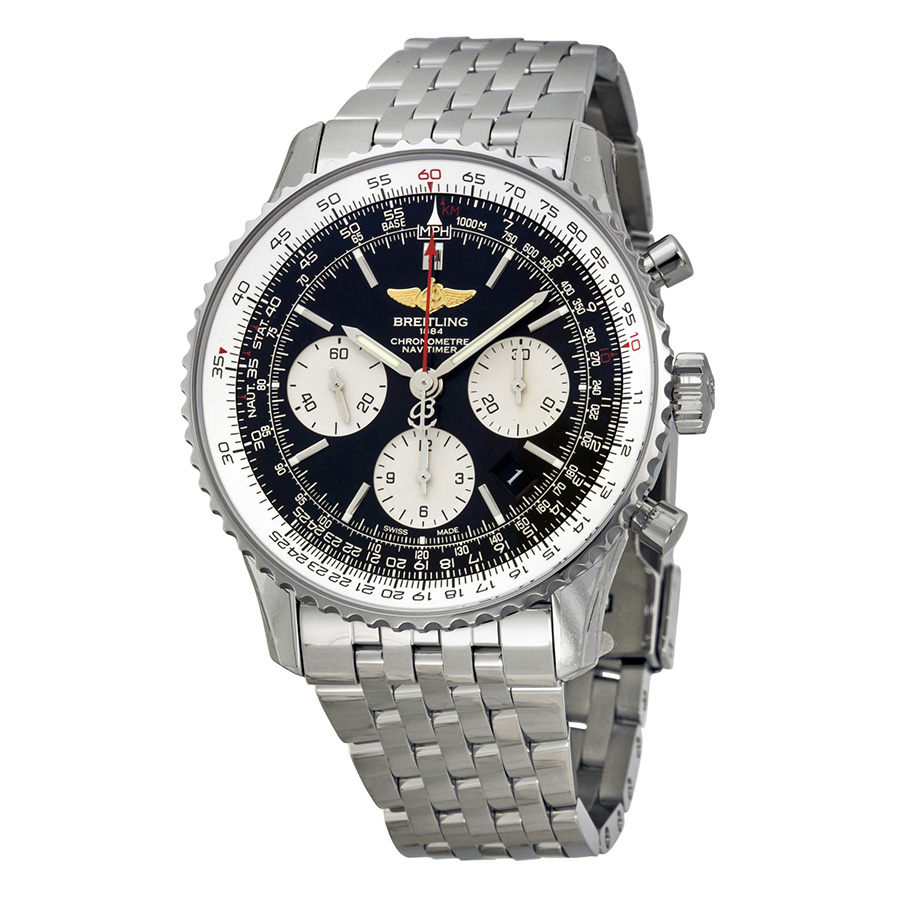 Breitling Navitimer 01 Chronograph Black Dial Men's Watch AB012012-BB01SS