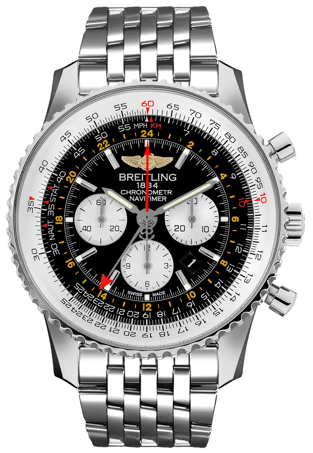 Breitling Navitimer 1 Black Chronograph Dial Automatic Men's Watch AB0441211B1A1