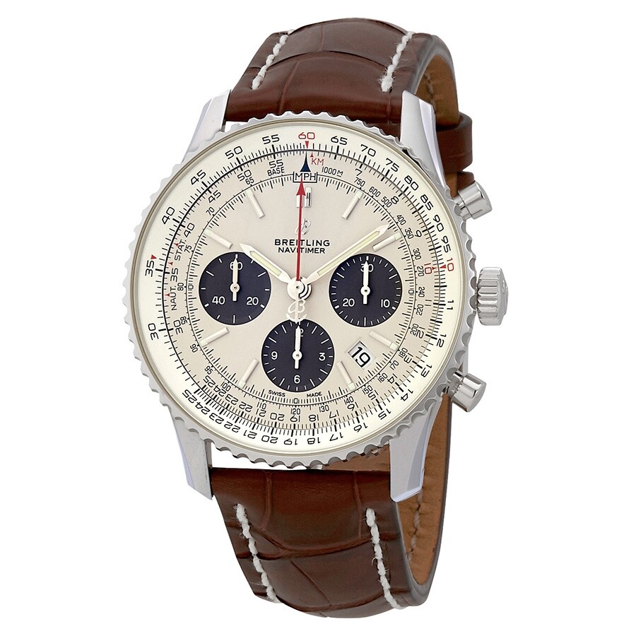 Breitling Navitimer 1 Chronograph Automatic Chronometer Silver Dial Men's  Watch AB0121211G1P1 842047145753 - Watches - Jomashop
