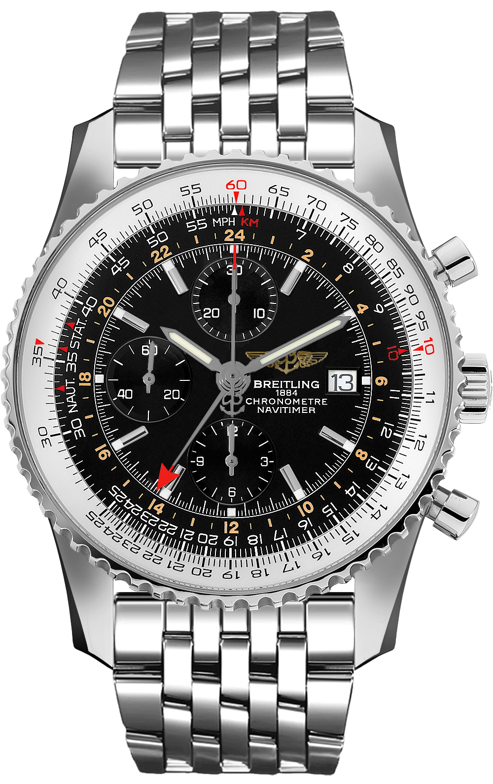 Breitling Navitimer 1 Chronograph GMT 46 Automatic Chronometer Men's Watch A24322121B1A1