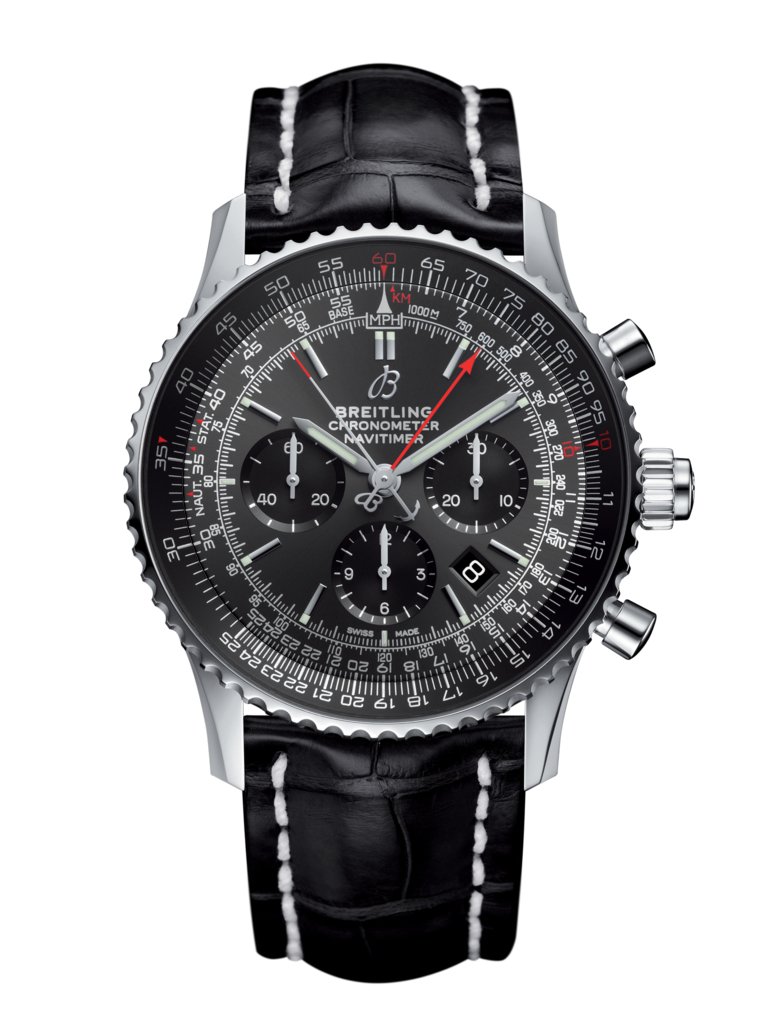 Breitling Navitimer 1 Chronograph Rattrapante Automatic Stratos Gray Dial Men's Watch AB03102A1F1P1