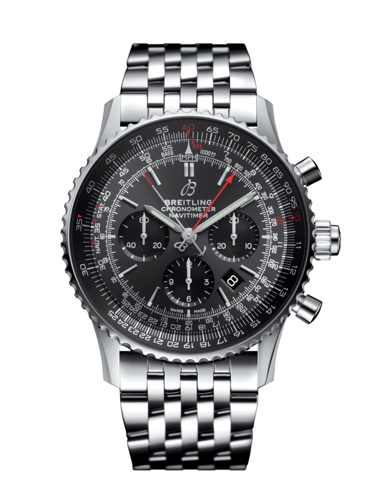 Breitling Navitimer 1 Chronograph Rattrapante Automatic Stratos Grey Dial Men's Watch AB03102A1F1A1