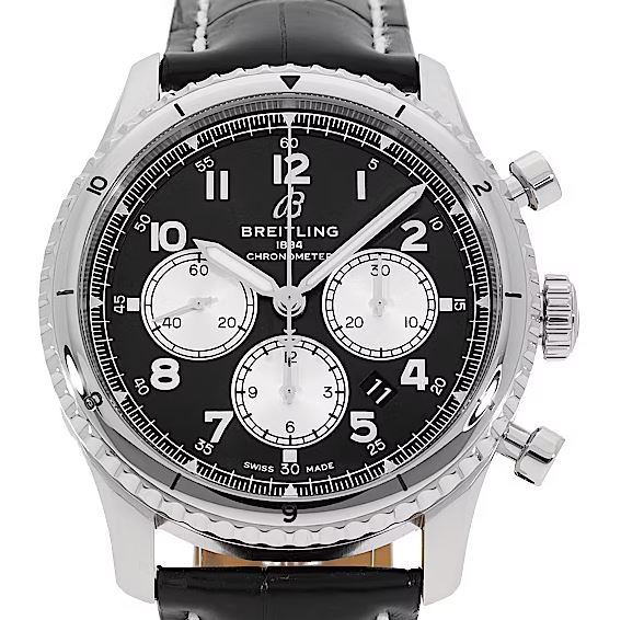 Breitling Navitimer 8 Chronograph Automatic Chronometer Black Dial Men's Watch AB01191A1B1P1