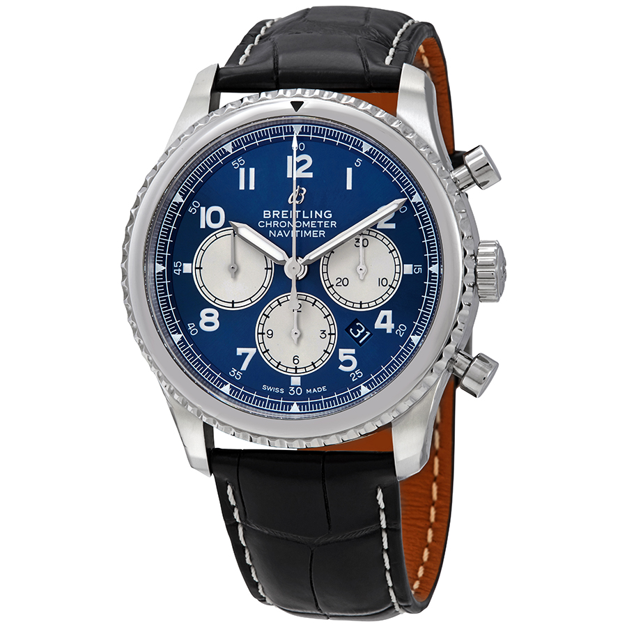 Breitling Navitimer 8 Chronograph Automatic Chronometer Blue Dial 43 mm Men's Watch AB0117131C1P1