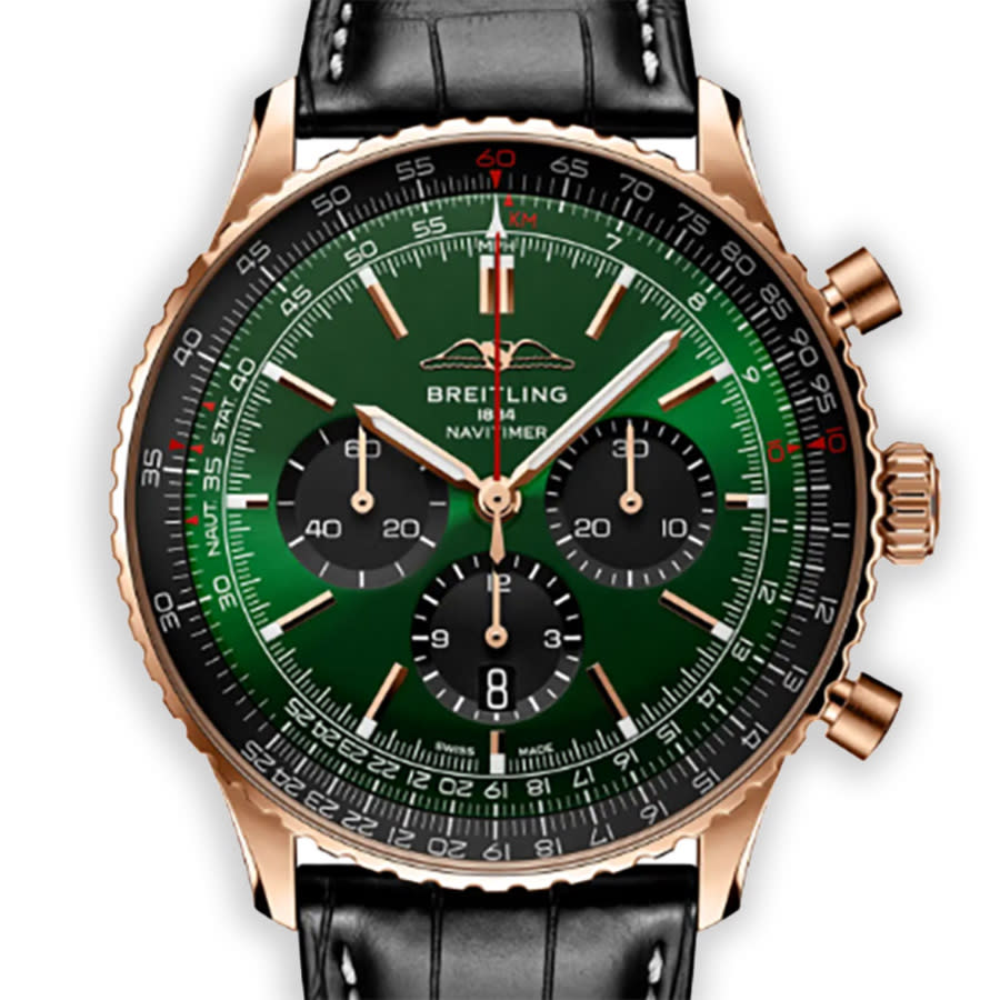 Breitling Navitimer B01 Chronograph Automatic Chronometer Green Dial Men's Watch RB0137241L1P1