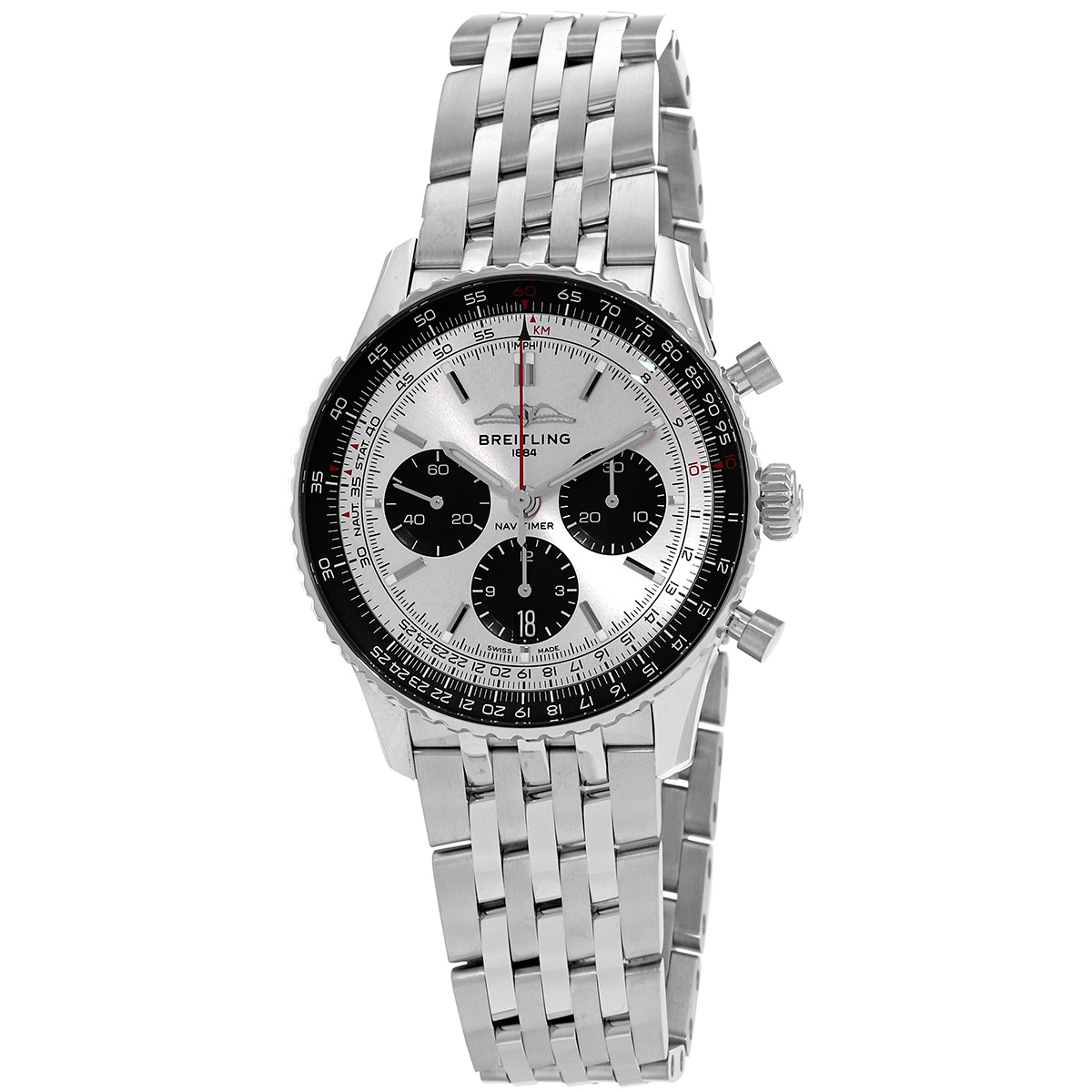 Navitimer B01 Chronograph Automatic Silver Dial Men's Watch