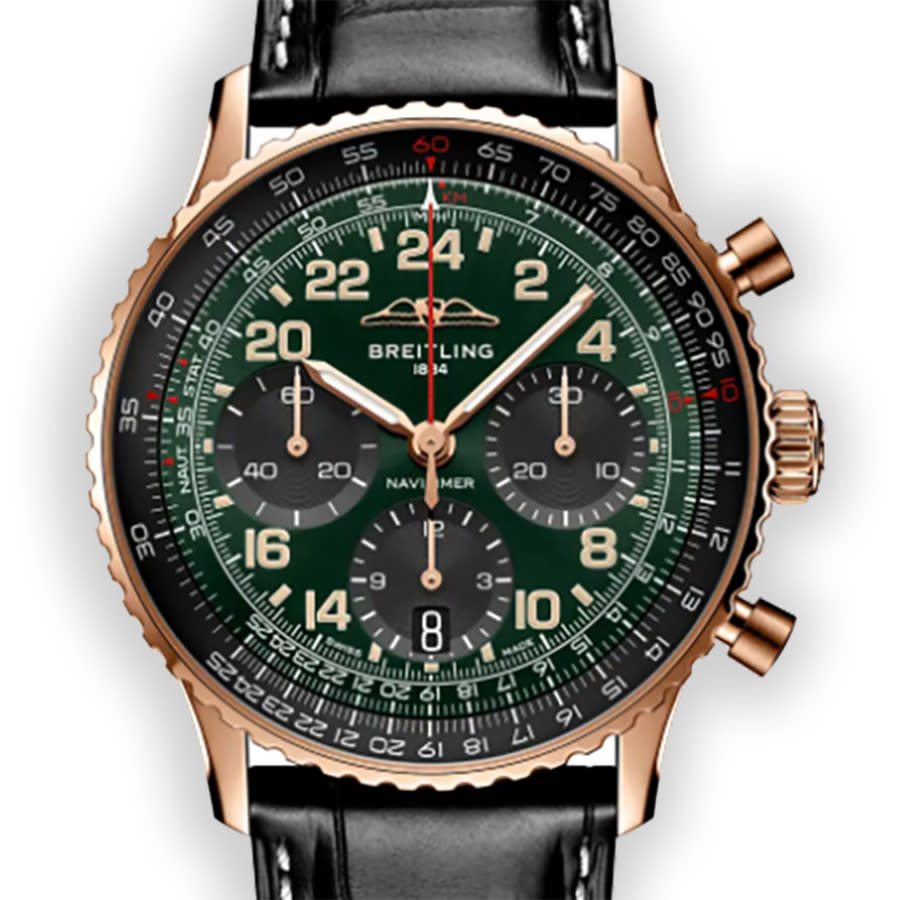 Breitling Navitimer B12 Chronograph Cosmonaute Automatic Black Dial Men's Watch RB12302A1L1P1