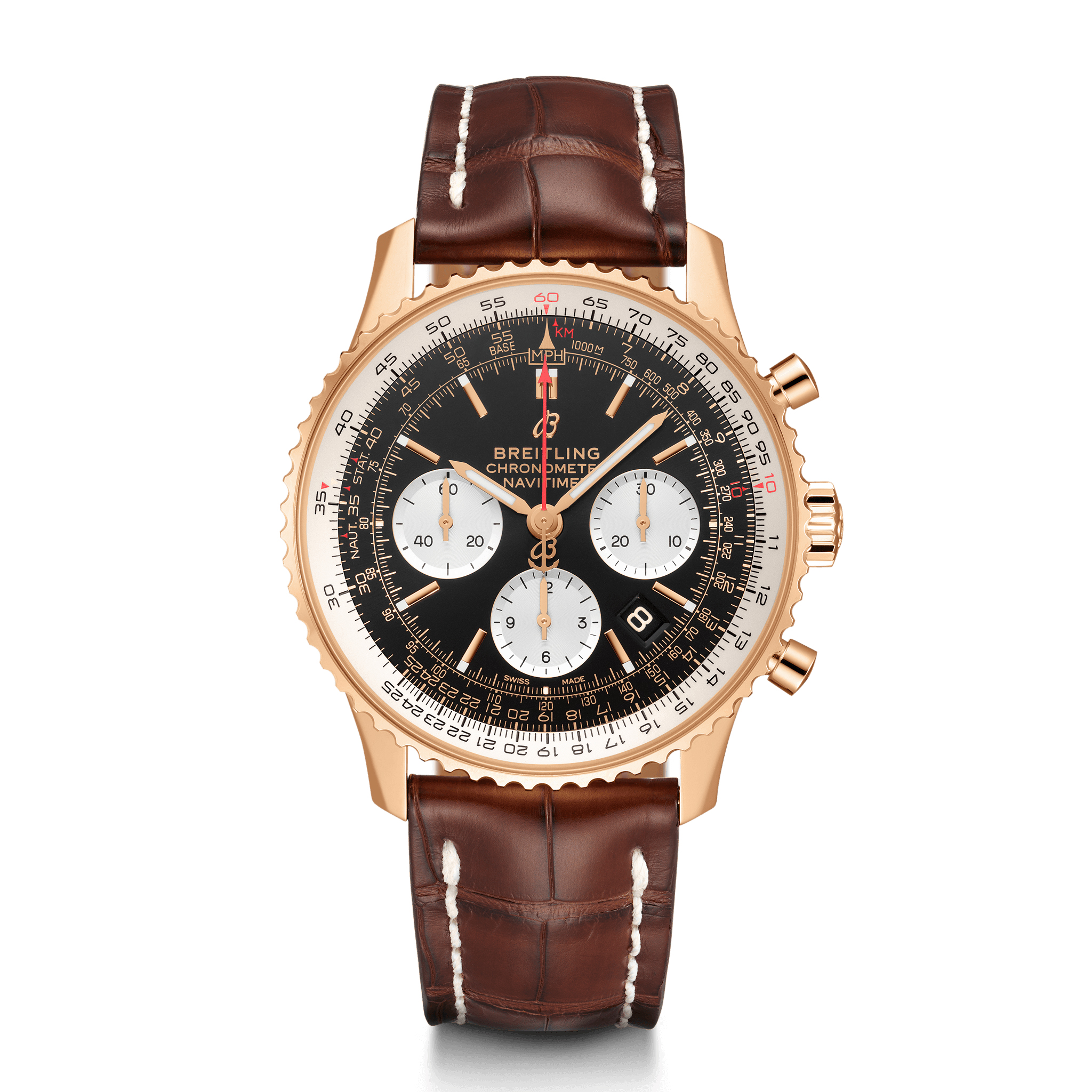 Breitling Navitimer Chronograph Automatic Chronometer Black Dial Men's Watch RB0121211B1P2