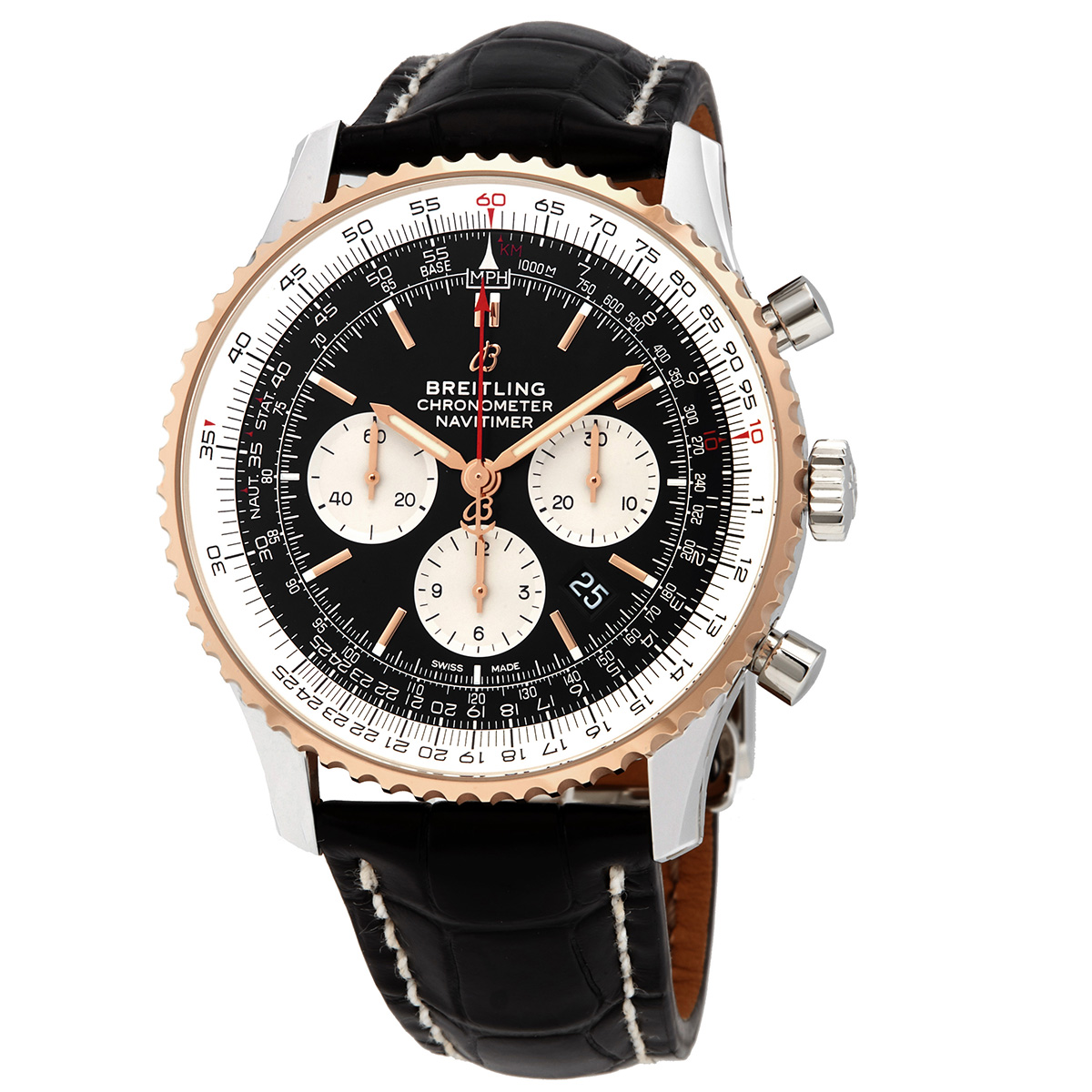 Breitling Navitimer Chronograph Automatic Chronometer Black Dial Men's Watch UB0127211B1P2