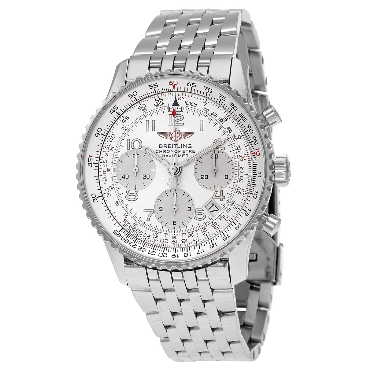 Breitling Navitimer Chronograph Automatic Chronometer Silver Dial Men's Watch A2332212/G533.431A