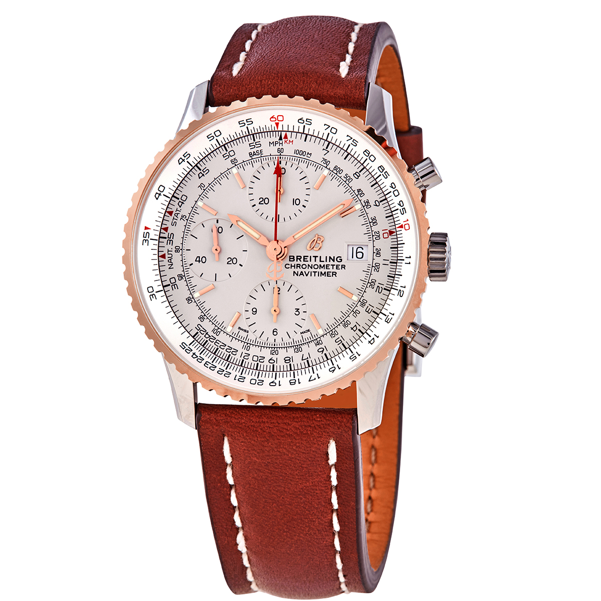 Breitling Navitimer Chronograph Automatic Chronometer Silver Dial Men's Watch U13324211G1X1