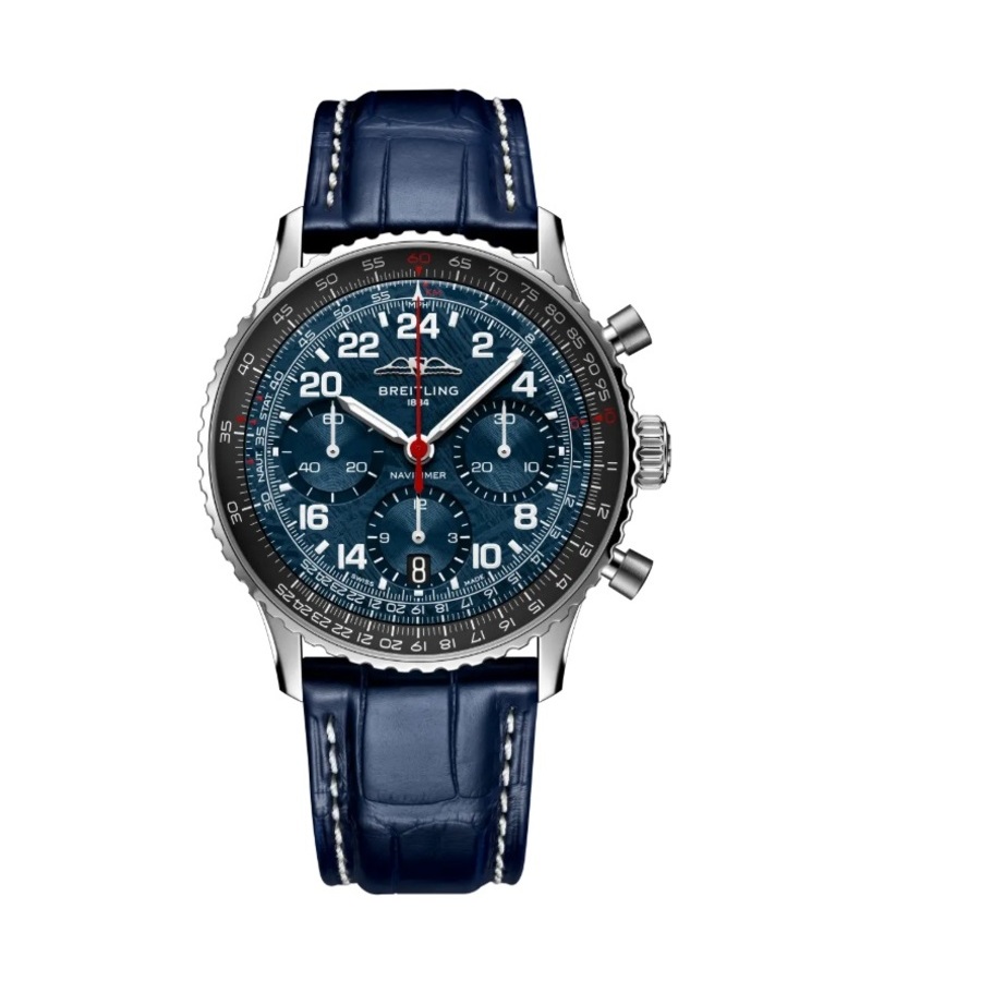 Breitling Navitimer Chronograph GMT Hand Wind Chronometer Blue Dial Men's Watch AB02307A1C1P1