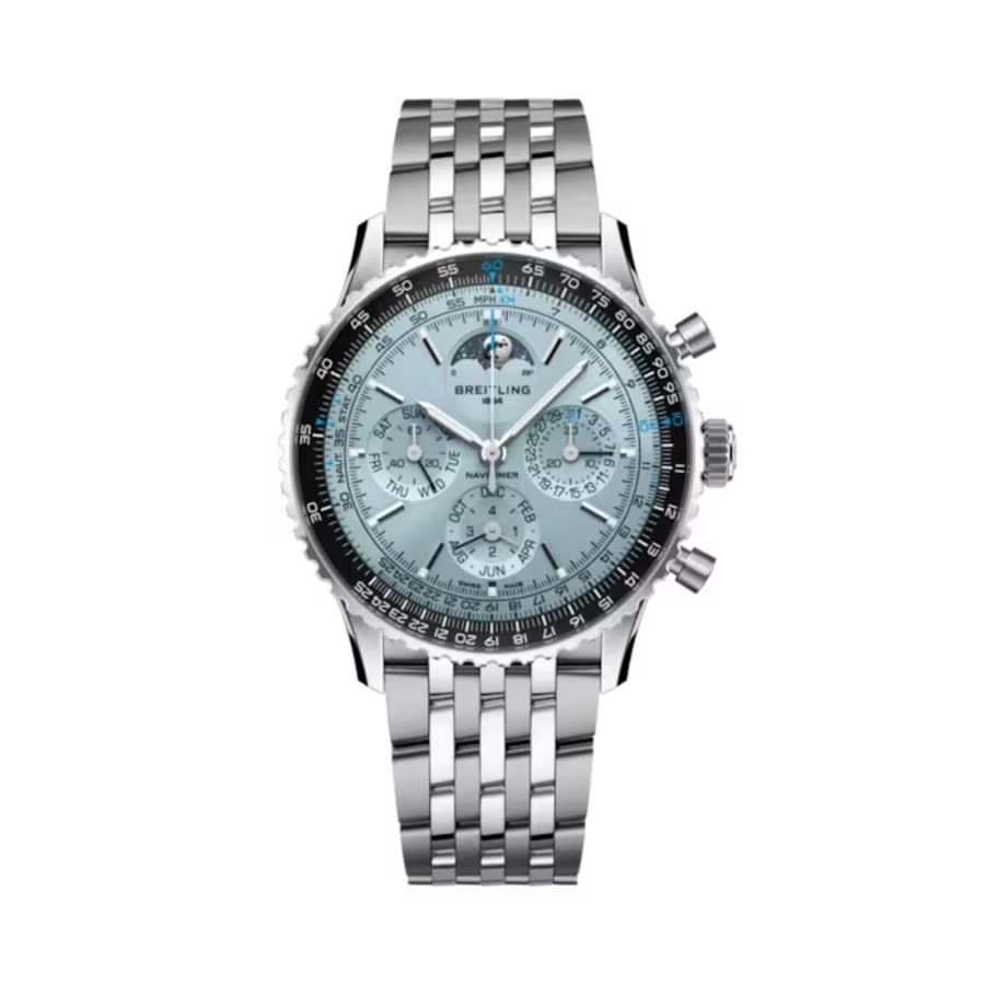 Navitimer Perpetual Chronograph Automatic Chronometer Moon Phase Blue Dial Men's Watch