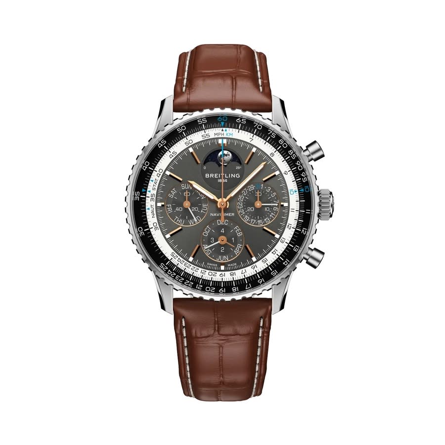 Navitimer Perpetual Chronograph Automatic Chronometer Moon Phase Grey Dial Men's Watch