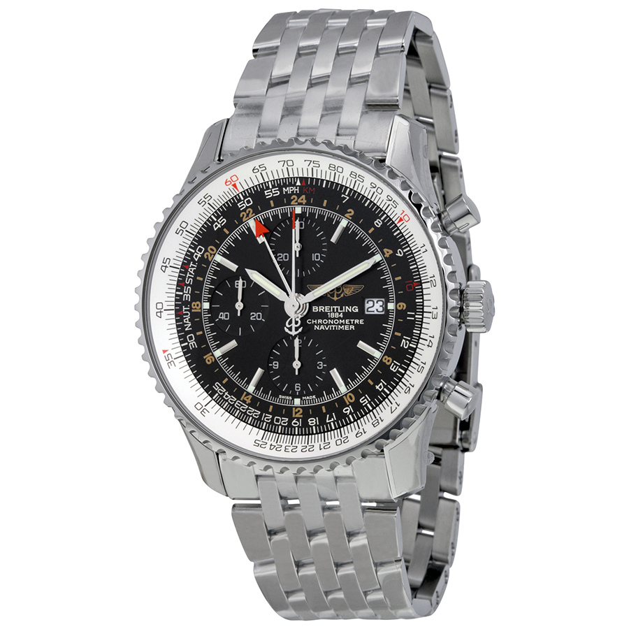 Breitling Navitimer World Black Dial Men's Watch A2432212-B726SS
