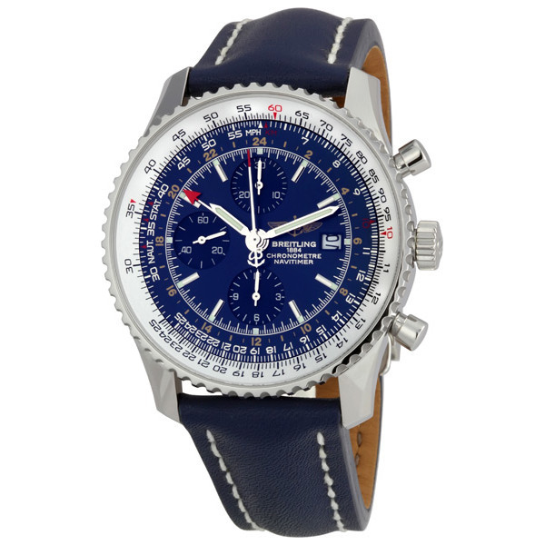 Breitling Navitimer World Blue Dial Strap Watch A2432212-C561BLLD