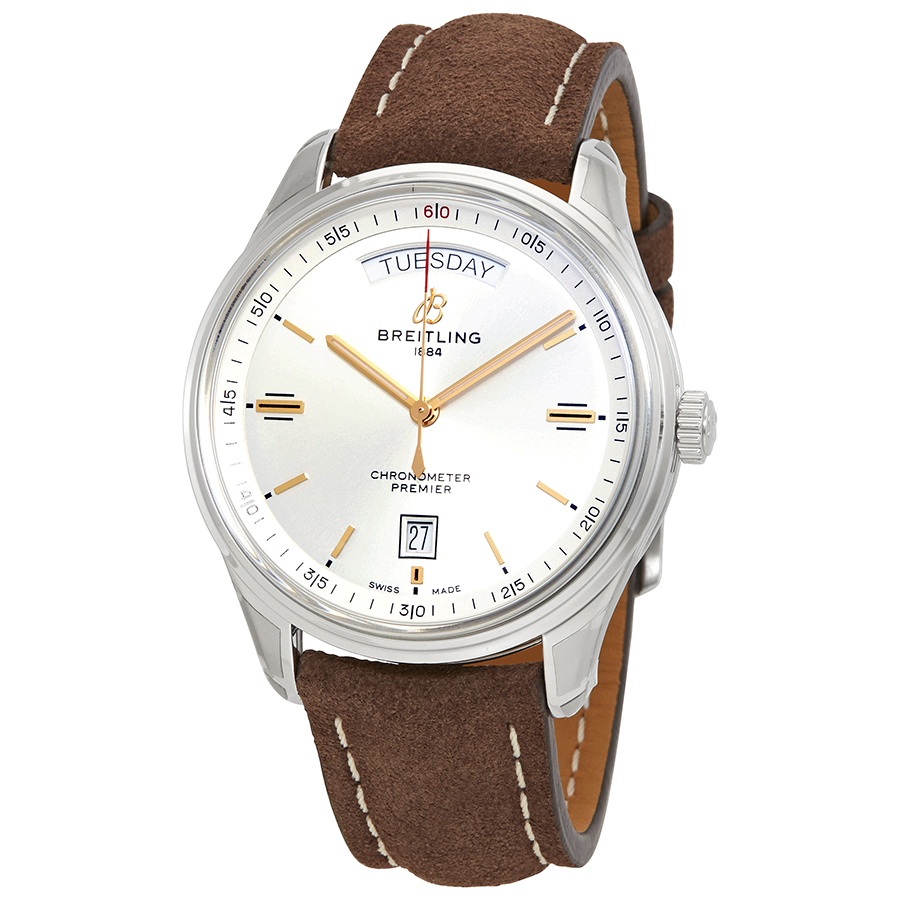 Breitling Premier Automatic Chronometer Silver Dial Men's Watch A45340211G1X3